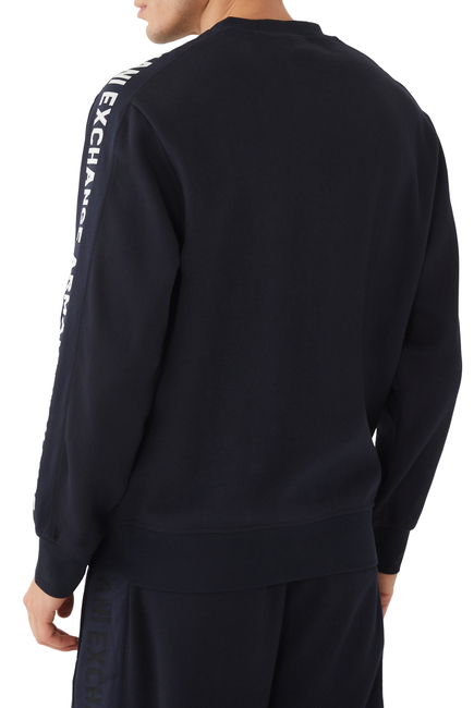 Sweatshirt With Logo Jacquard Sleeves